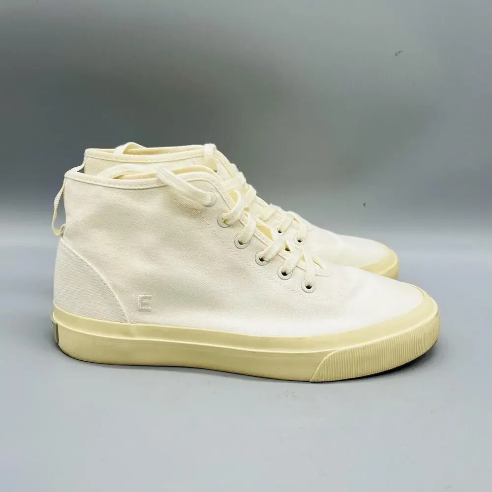 Everlane Shoes Womens 7 White Canvas Mid Top Lace Up Sneakers Comfort Casual